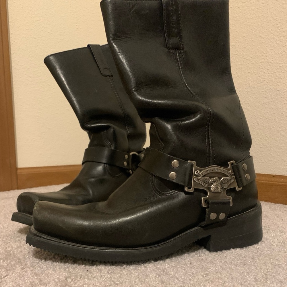 Harley-Davidson Men’s Boots with Matte Finish and Eagle Harness